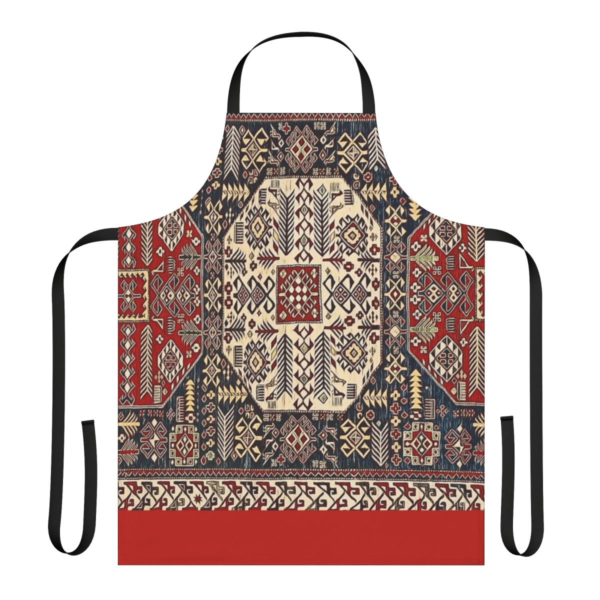 Purple Armenian forget-me-not floral pattern on a high-quality fabric apron