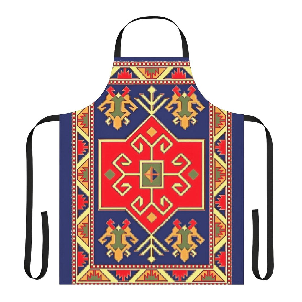 Vibrant apron featuring ancient Armenian art and cultural patterns