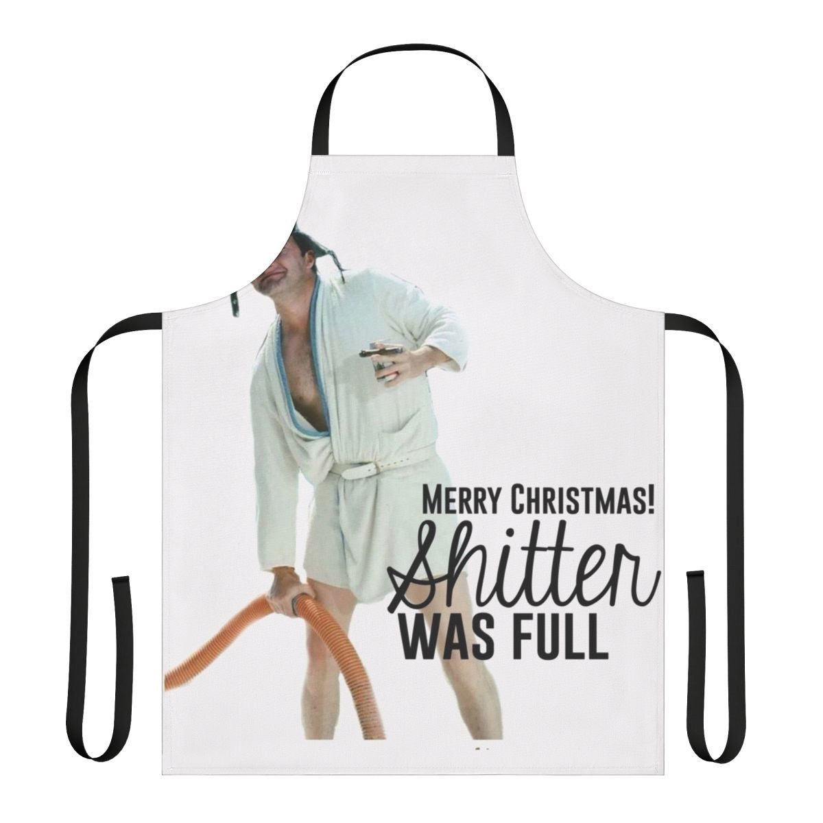 Cousin Eddie-themed Christmas apron featuring iconic characters and quotes from National Lampoon's Christmas Vacation