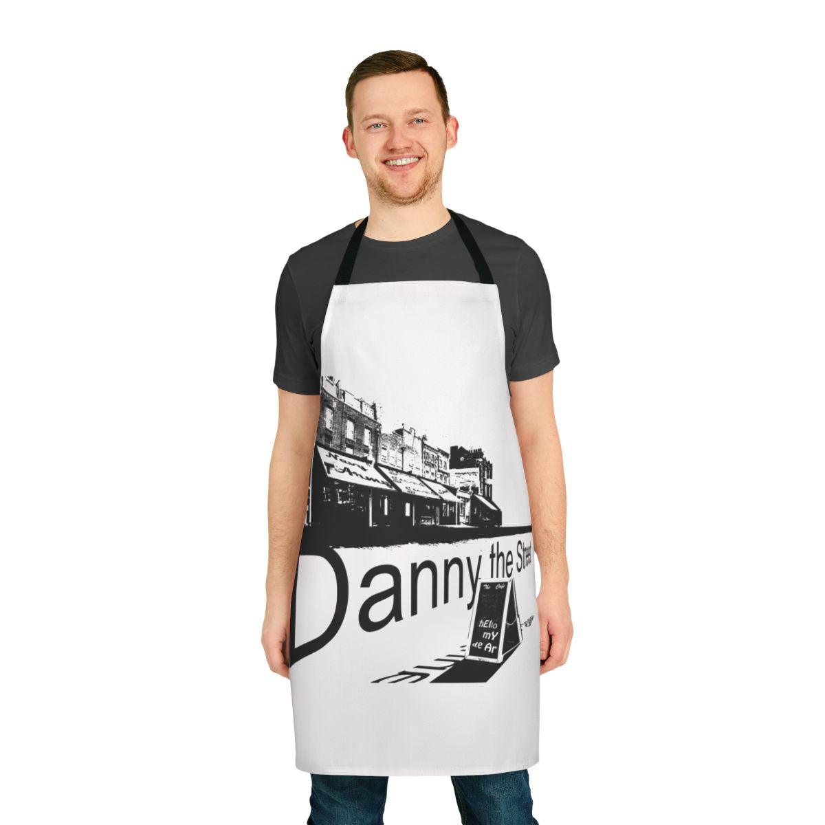 Apron featuring Danny the Street, a fictional transgender superhero from the Doom Patrol comics
