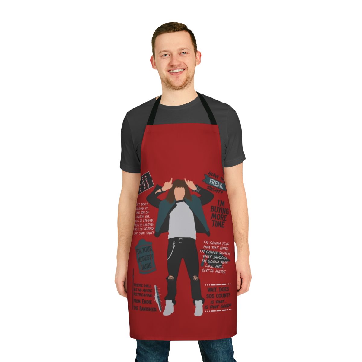 Eddie Munson Quotes Apron from Stranger Things Season 4