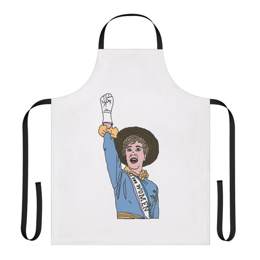 Vintage-inspired apron featuring the "Sister Suffragette" design, celebrating women's suffrage and feminist activism