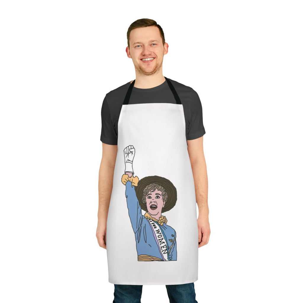 Vintage-inspired apron featuring the "Sister Suffragette" design, celebrating women's suffrage and feminist activism