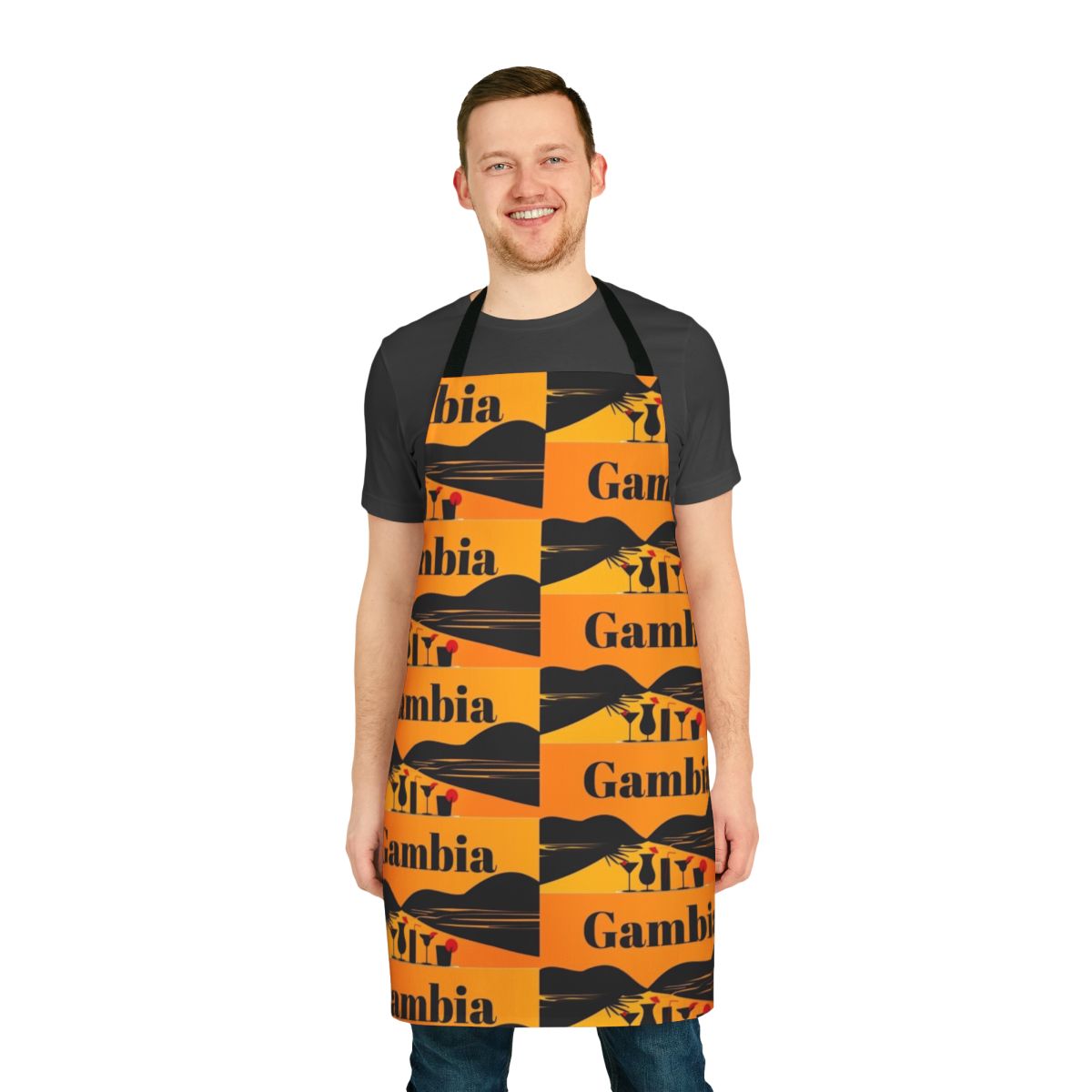 Colorful Gambian-inspired apron with intricate patterns