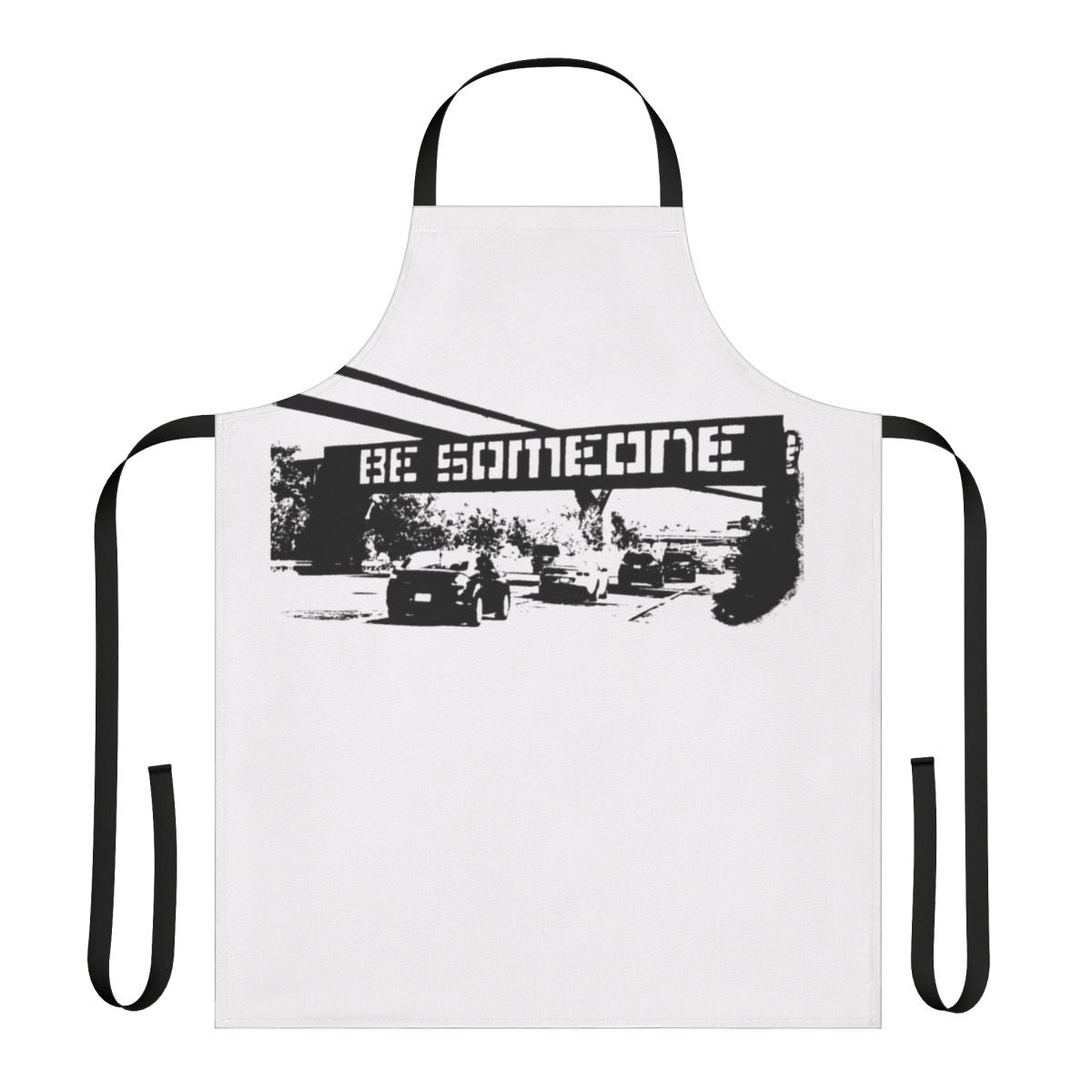 "Be Someone" inspired apron with Houston street art design