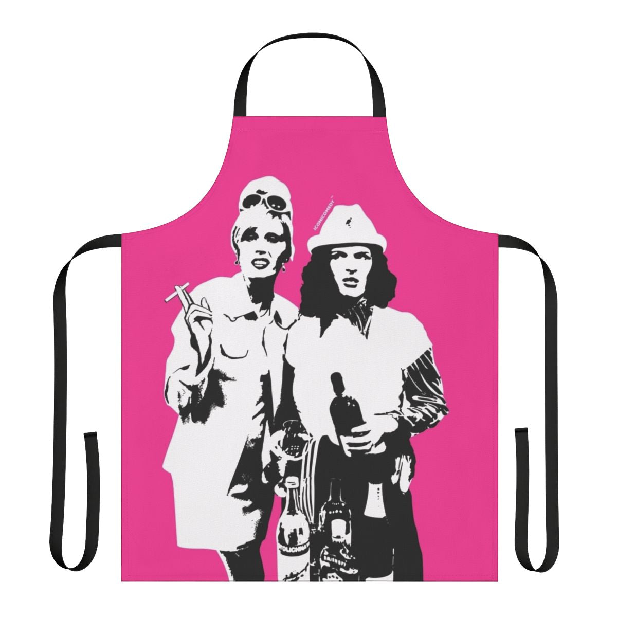 Apron featuring characters from the classic British comedy series "Absolutely Fabulous"