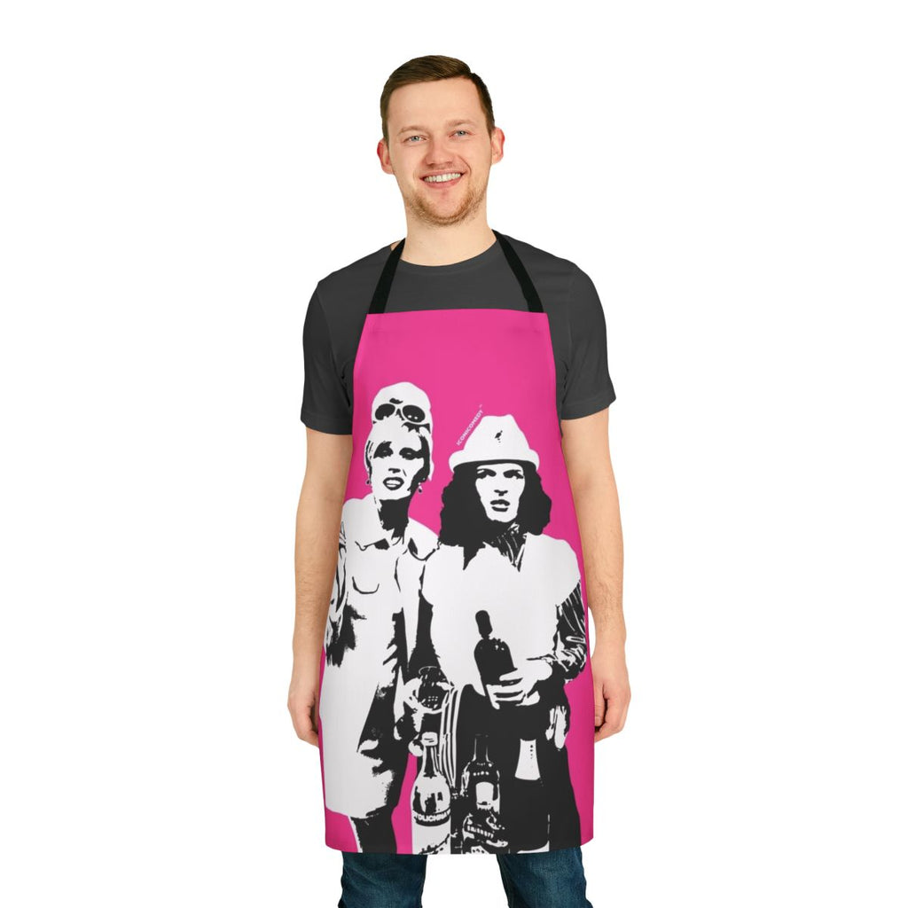 Apron featuring characters from the classic British comedy series "Absolutely Fabulous"