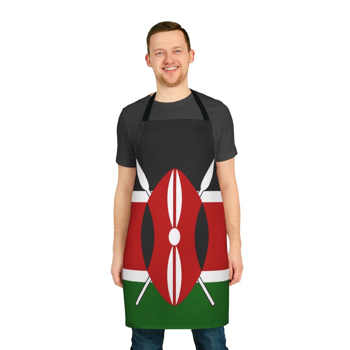 Kenya Flag Apron with Tribal Masai Design