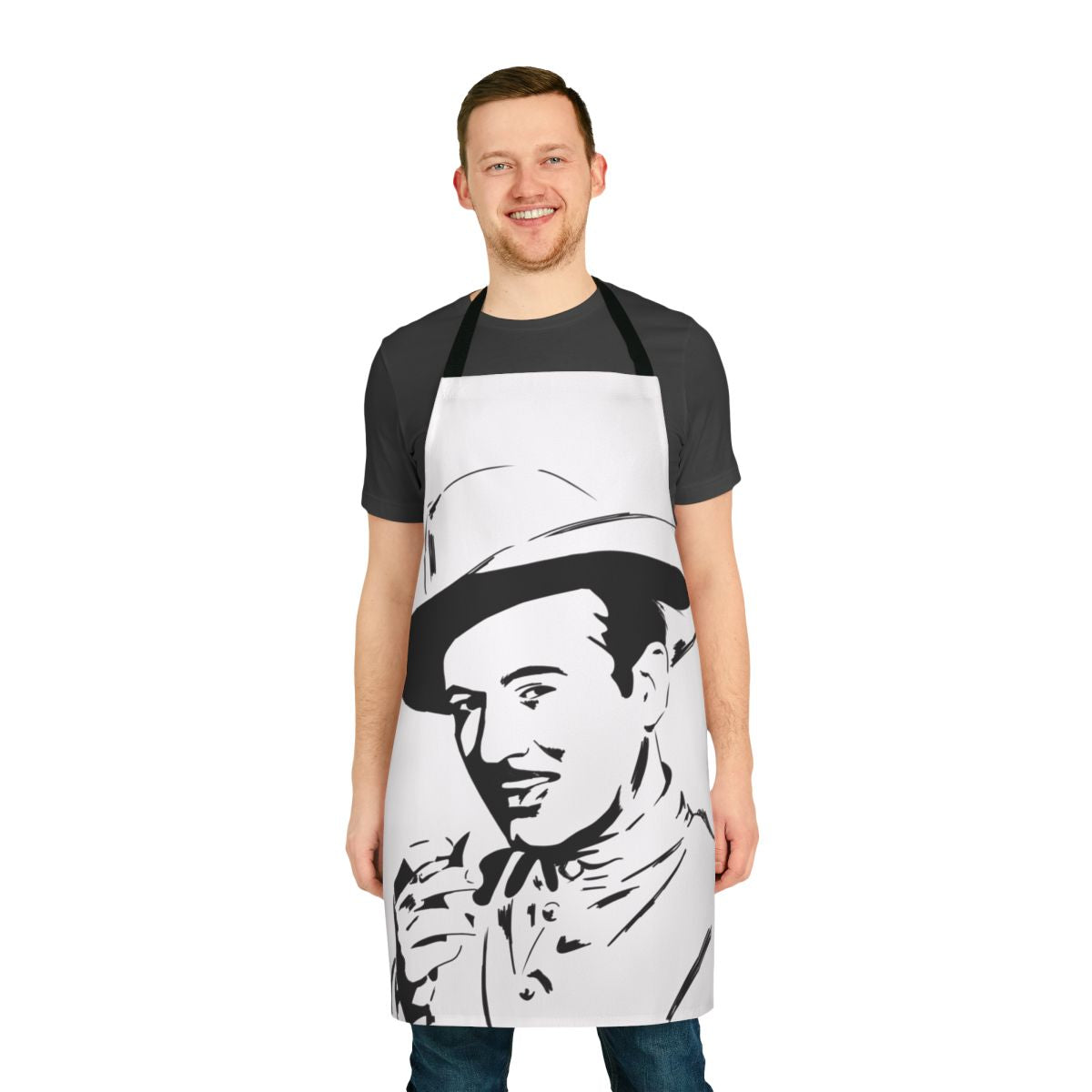 Pedro Infante-inspired cowboy apron featuring a Mexican cinema theme