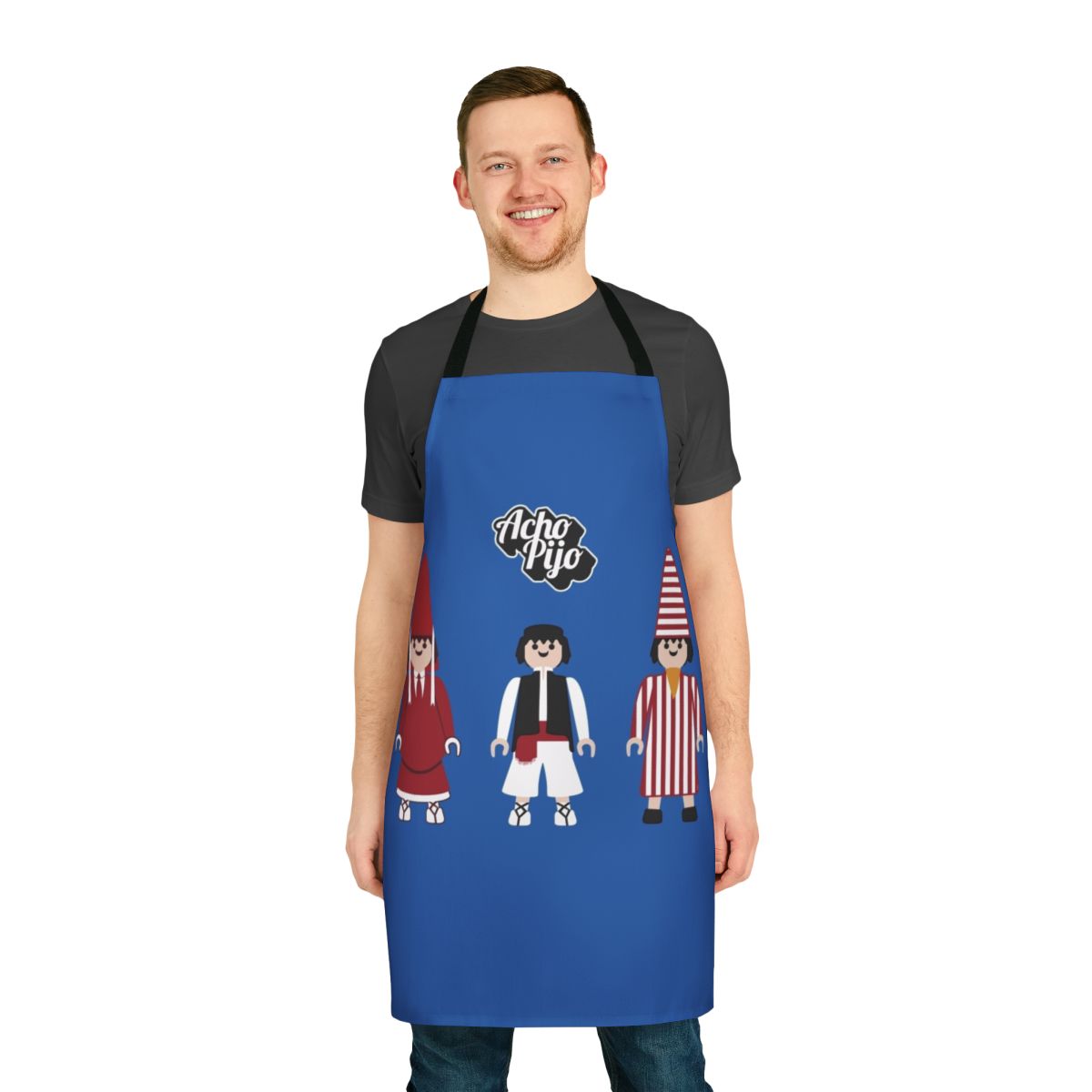 Colorful apron featuring traditional Murcian spring festivities imagery