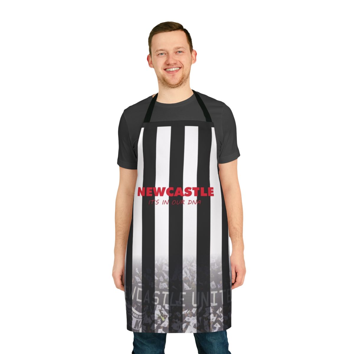 Newcastle United Themed Apron with Iconic Castle and Magpie Imagery