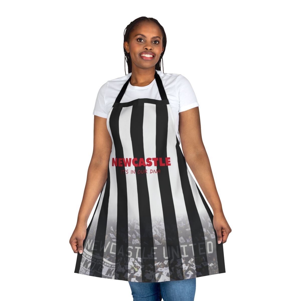 Newcastle United Themed Apron with Iconic Castle and Magpie Imagery