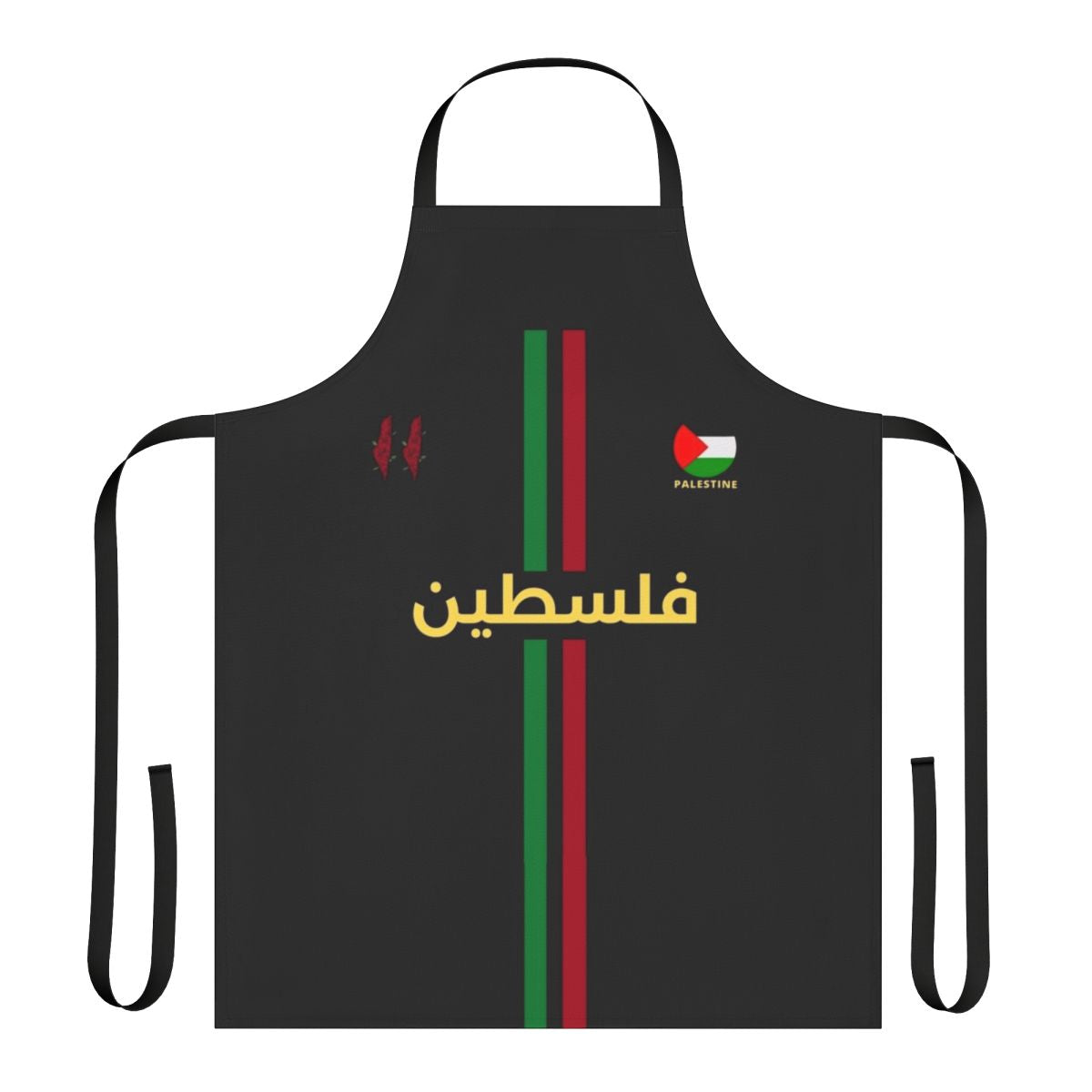 Football apron featuring Palestinian cultural elements and the phrase "Free Palestine"