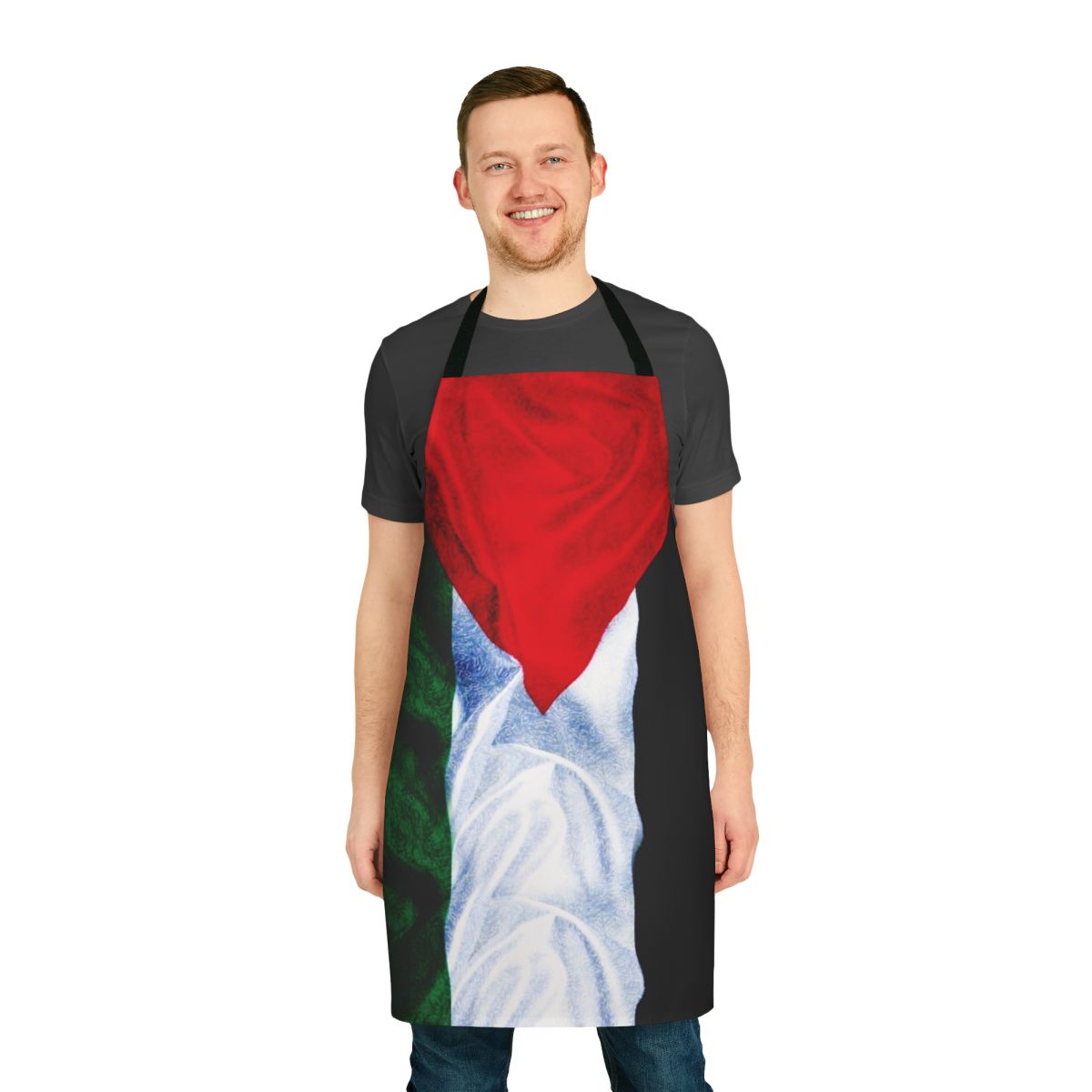 Apron with the flag of Palestine, representing Palestinian pride and the struggle for freedom