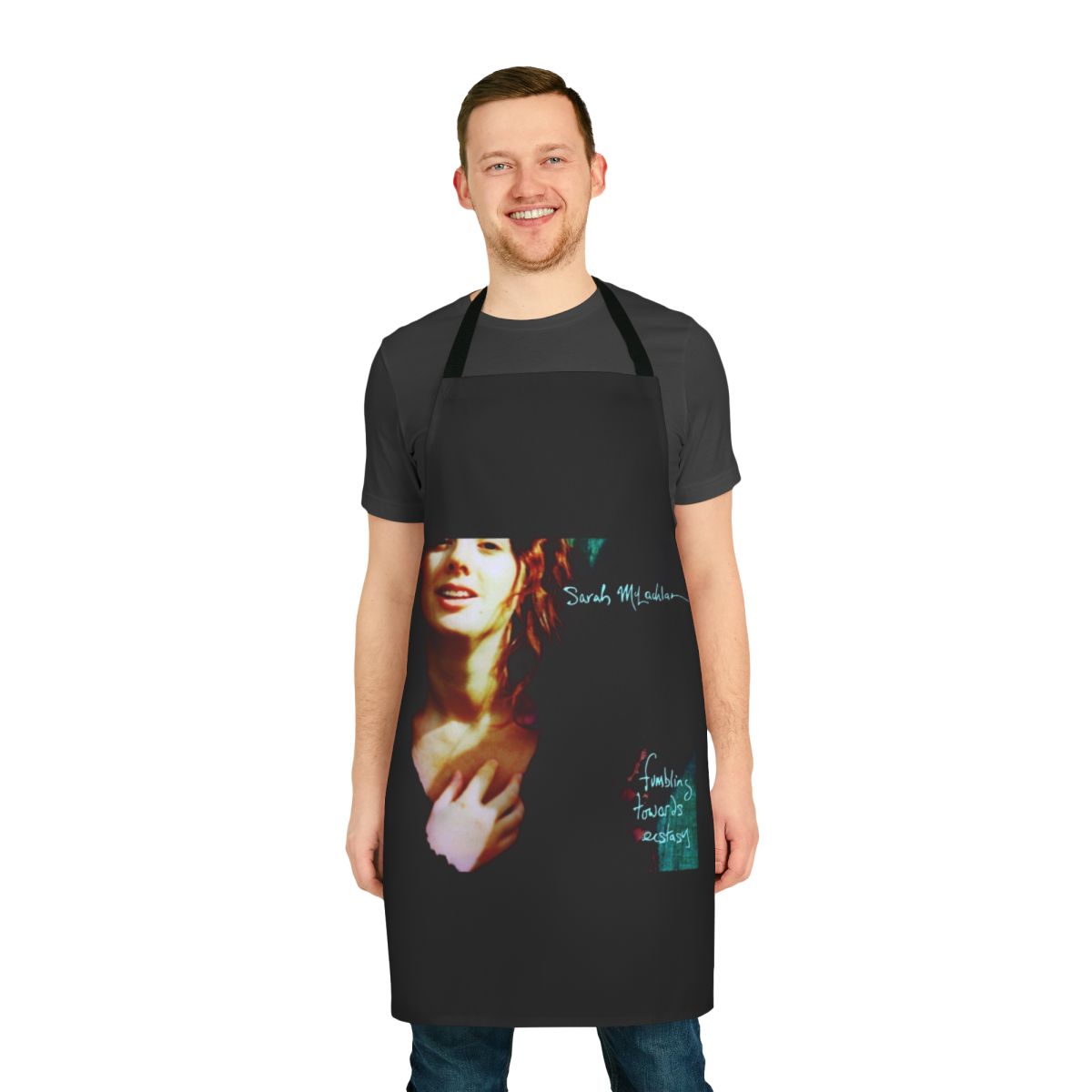 Apron featuring the album cover art of Sarah Mclachlan's iconic albums