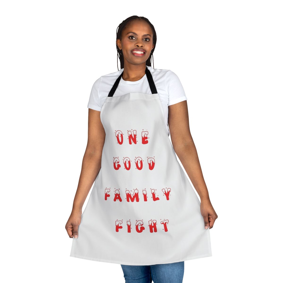 Schitt's Creek Christmas-themed apron with David Rose's iconic "It's my turn to be selfish" quote