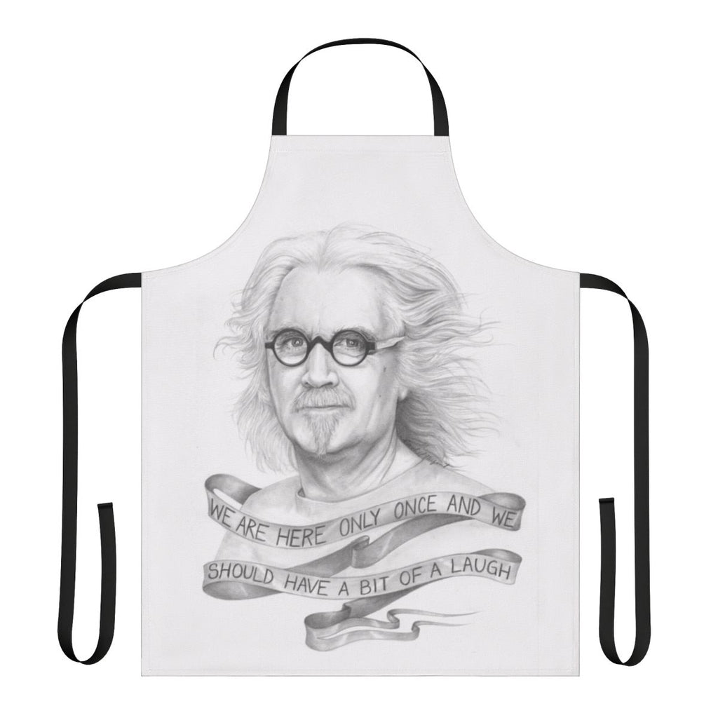 The Big Yin Apron featuring a design inspired by Scottish comedian Billy Connolly