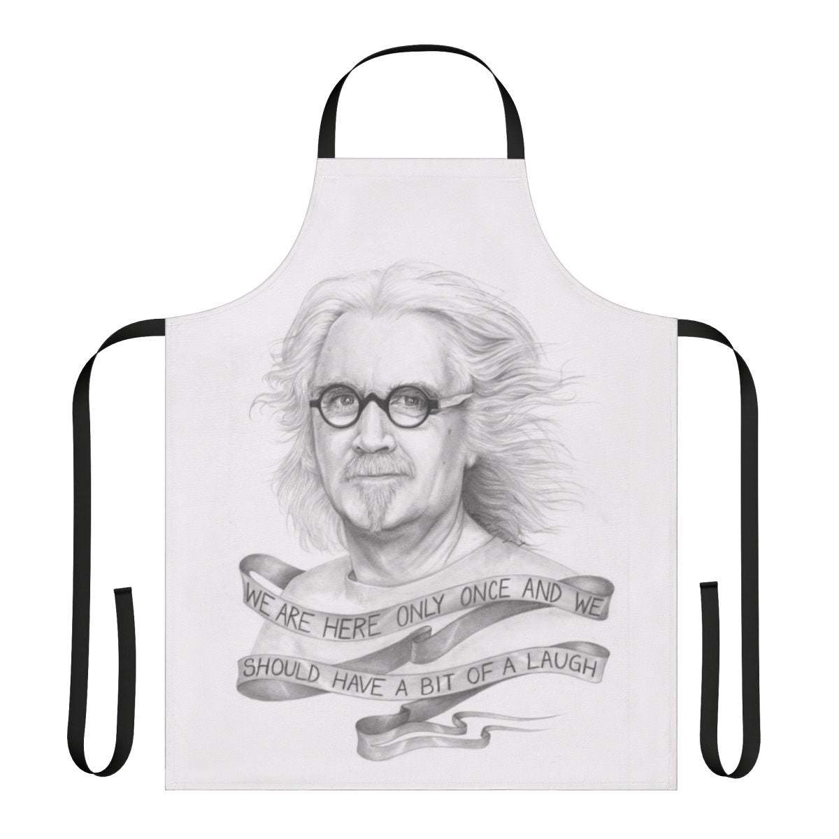 The Big Yin Apron featuring a design inspired by Scottish comedian Billy Connolly