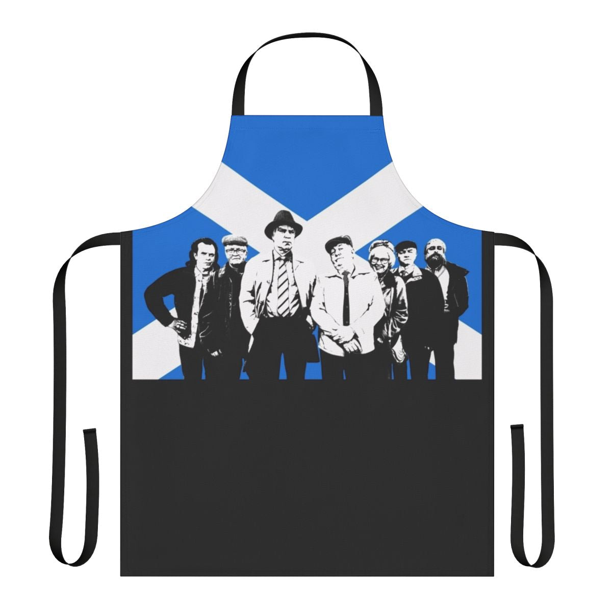 Craiglang-inspired apron featuring the Scottish flag and tartan design