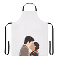 "Sex Education-inspired apron featuring Otis and Maeve characters"