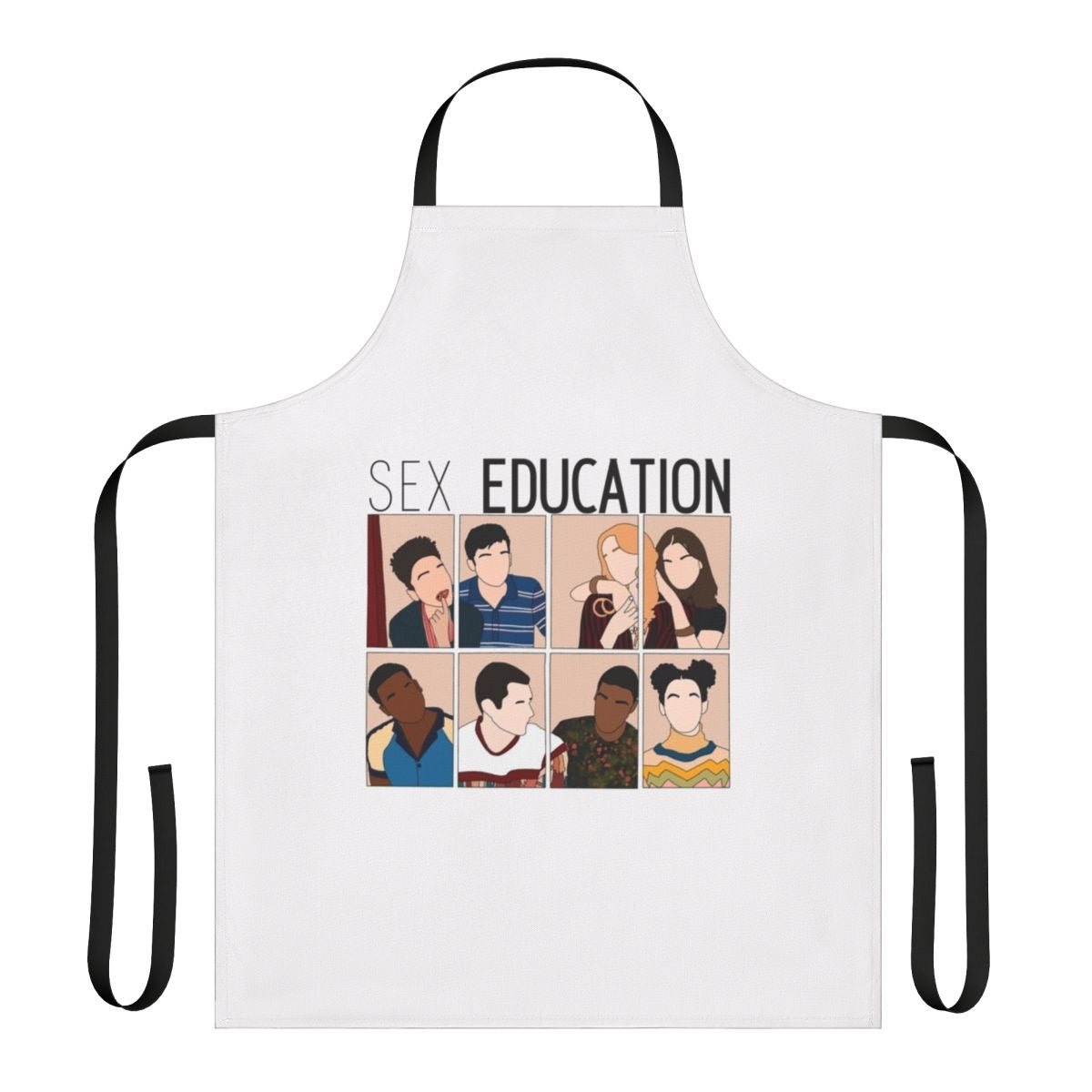 Sex Education fan apron featuring Maeve Wiley and Otis Milburn