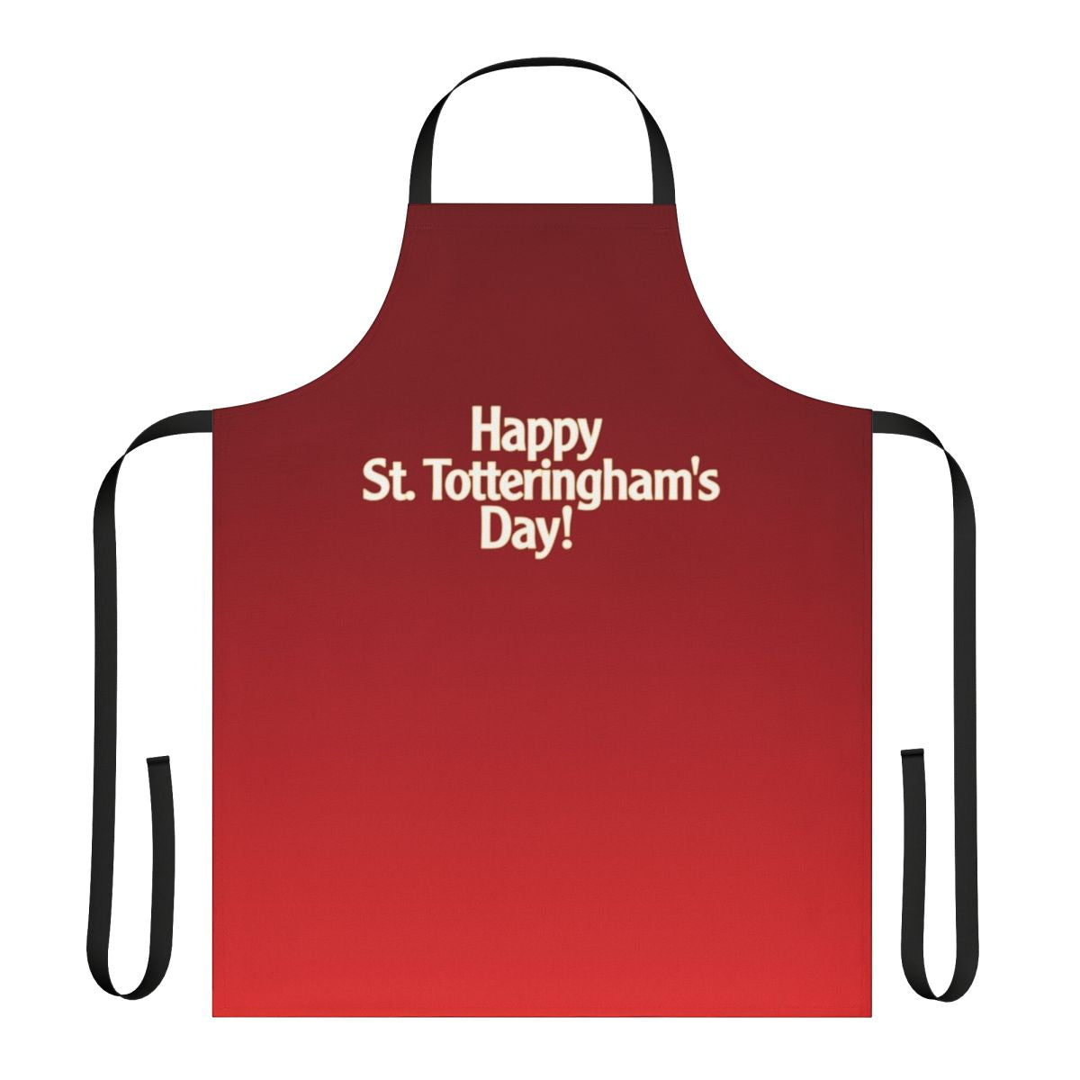 Arsenal-inspired apron with "Happy St Totteringham's Day Gooners" design