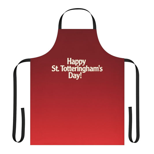 Arsenal-inspired apron with "Happy St Totteringham's Day Gooners" design