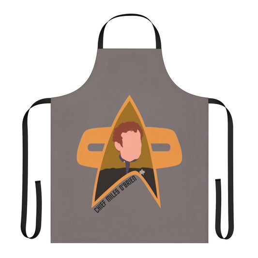 Chief Miles O'Brien from Star Trek: Deep Space Nine wearing an apron