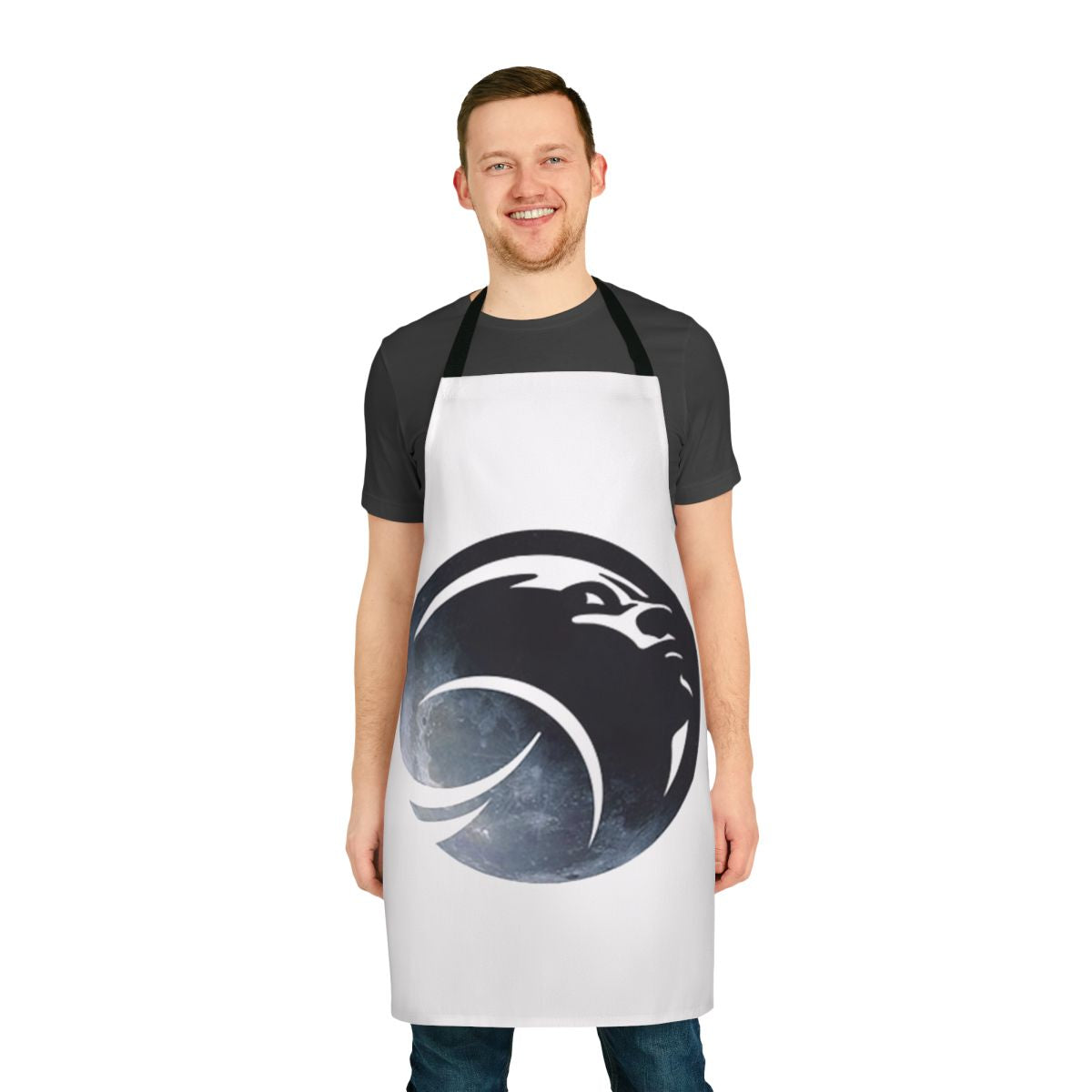 White apron with the Artemis program logo and the image of a female astronaut