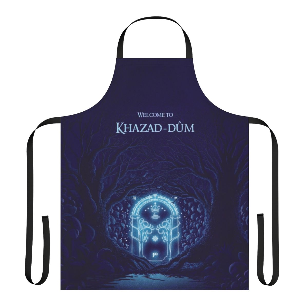 Khazad-dûm-themed apron featuring Lord of the Rings imagery