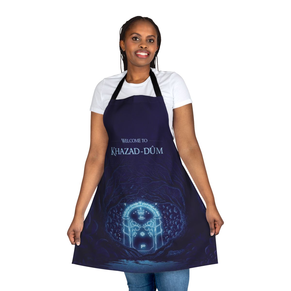 Khazad-dûm-themed apron featuring Lord of the Rings imagery