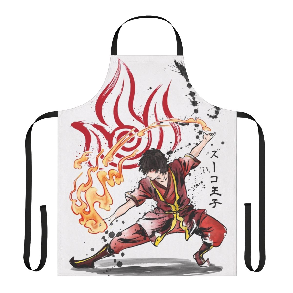 Anime-inspired apron featuring the symbols and elements of the Avatar universe