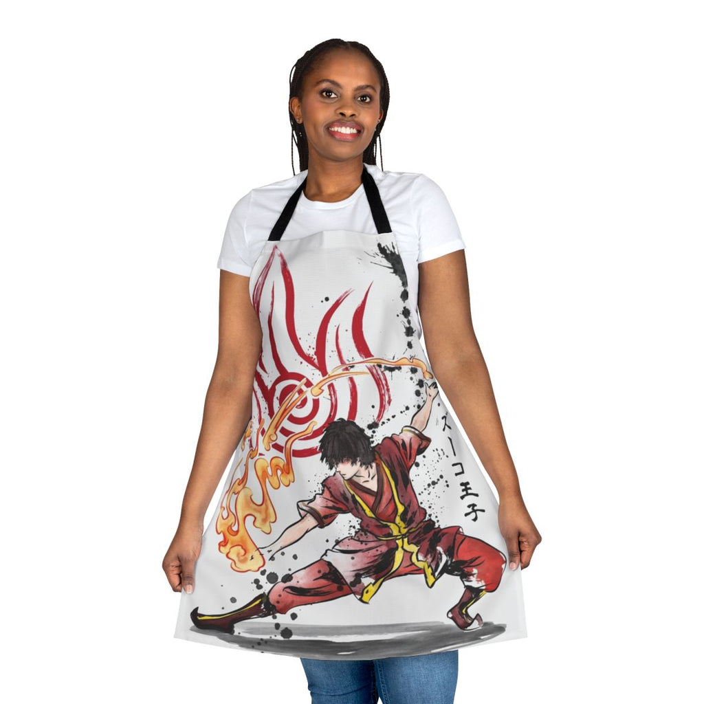 Anime-inspired apron featuring the symbols and elements of the Avatar universe