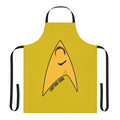 Star Trek-inspired apron featuring Captain Kirk and the USS Enterprise