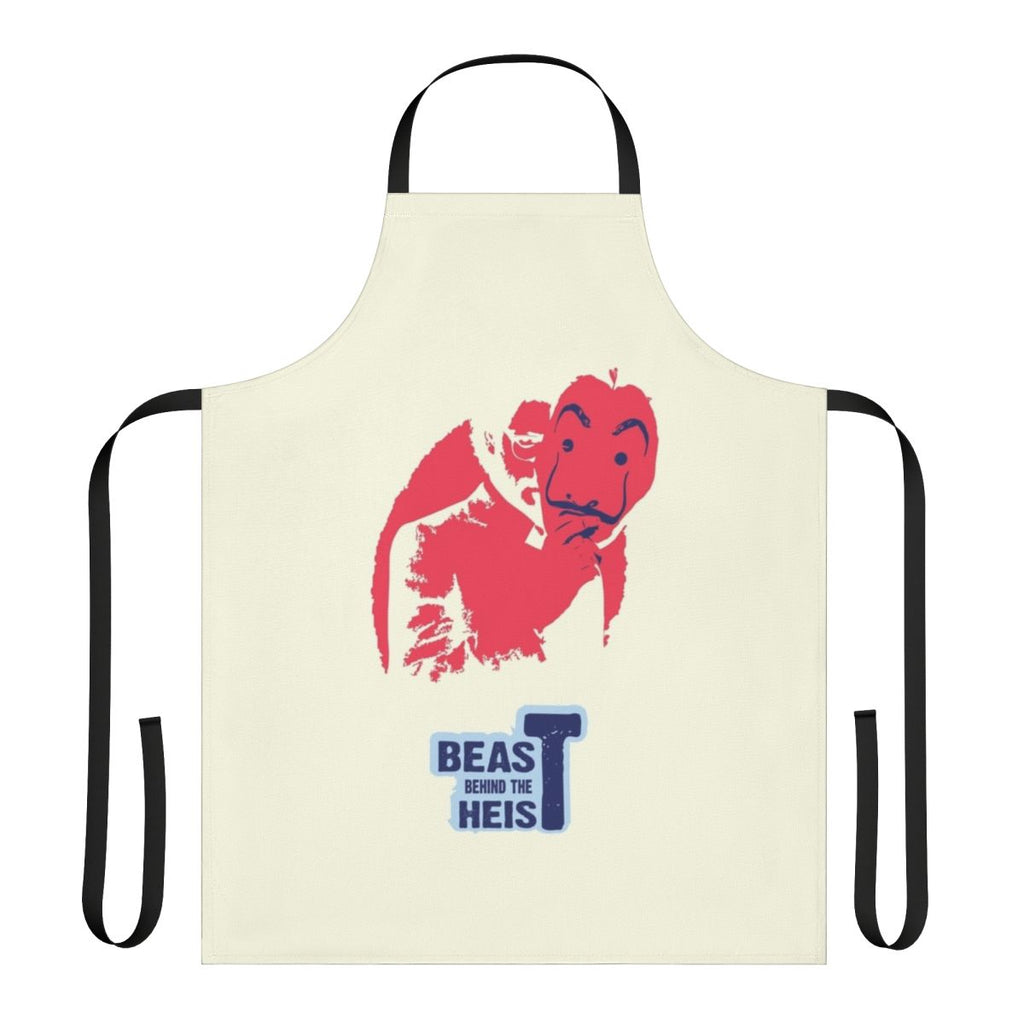 Stylish "Beast Behind The Heist" apron for Money Heist fans