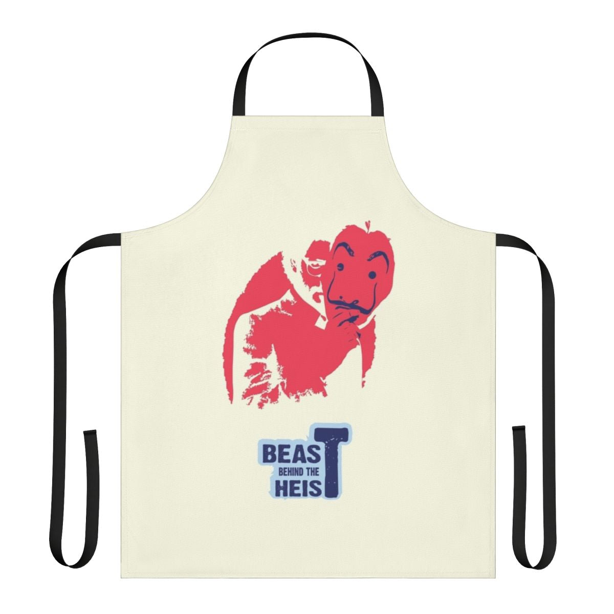 Stylish "Beast Behind The Heist" apron for Money Heist fans