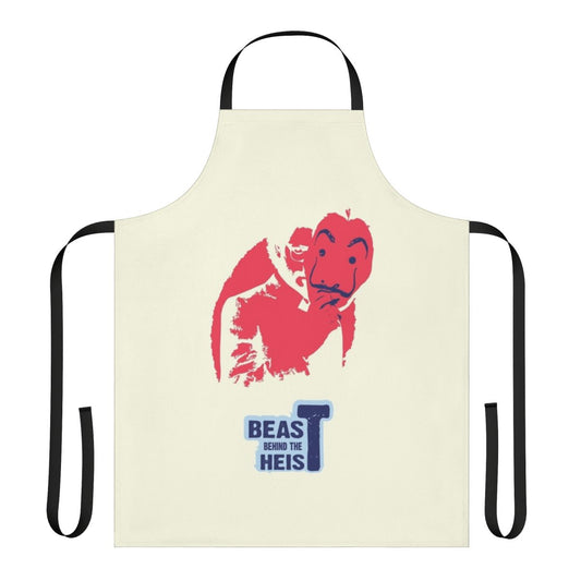 Stylish "Beast Behind The Heist" apron for Money Heist fans