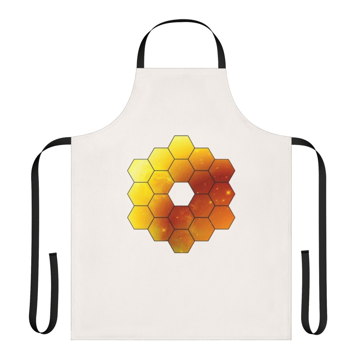 Apron featuring the James Webb Space Telescope and other space-themed elements