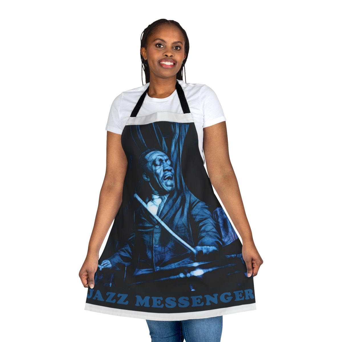 Art Blakey-inspired apron featuring the iconic Jazz Messenger logo