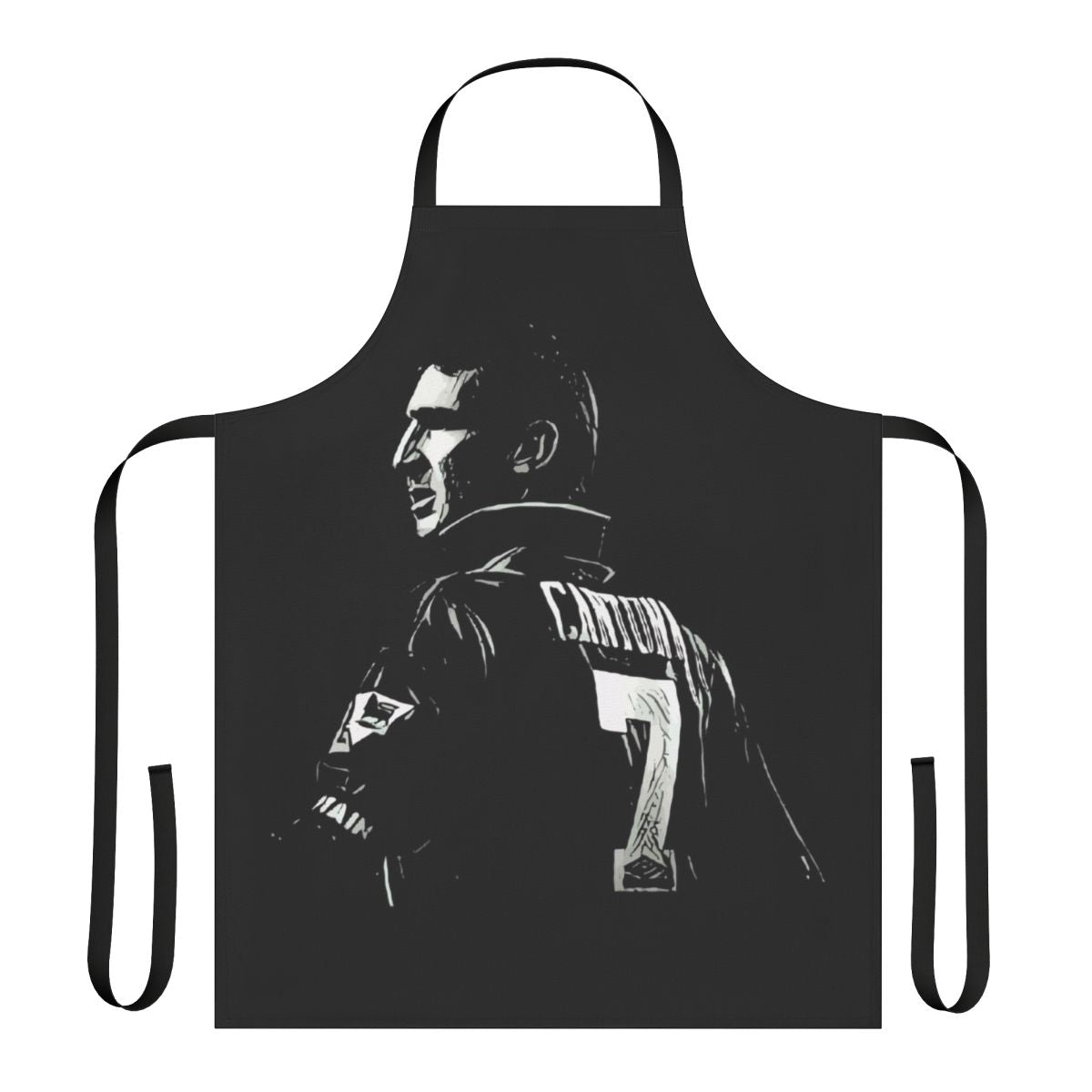 Premium apron featuring the iconic image of Eric Cantona, the legendary Manchester United player