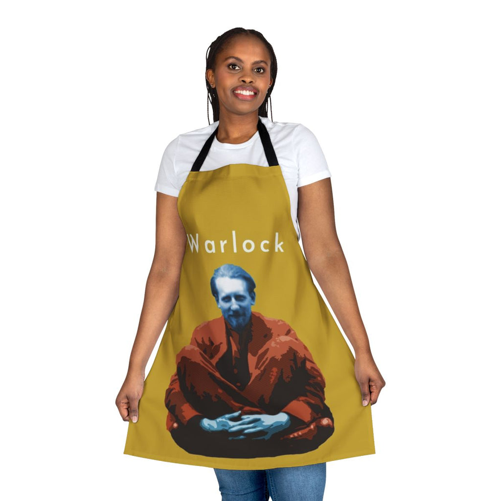 Stylish apron featuring the name and image of British composer Peter Warlock