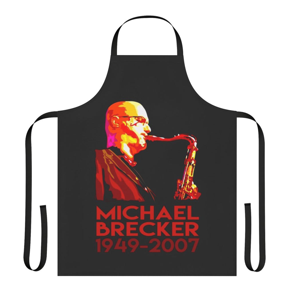 Illustrated apron featuring the image of renowned saxophonist Michael Brecker