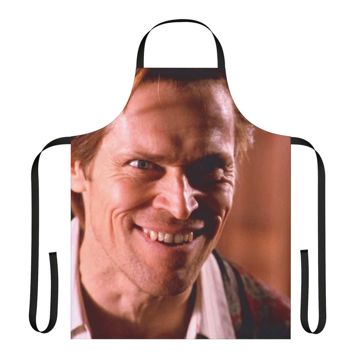 Happy Willem Dafoe apron featuring the beloved character actor from Wes Anderson's The Life Aquatic