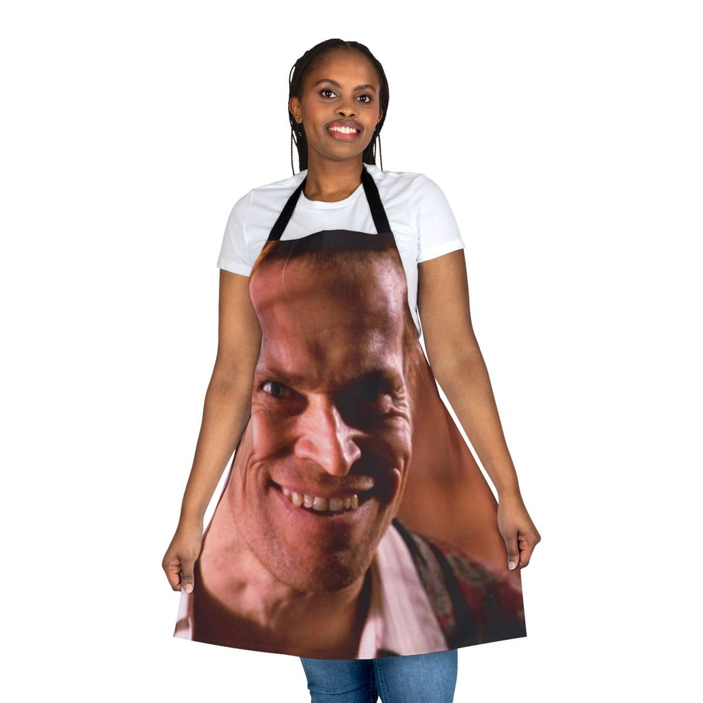 Happy Willem Dafoe apron featuring the beloved character actor from Wes Anderson's The Life Aquatic