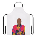 A colorful apron featuring the characters from the popular Netflix series "Sex Education"