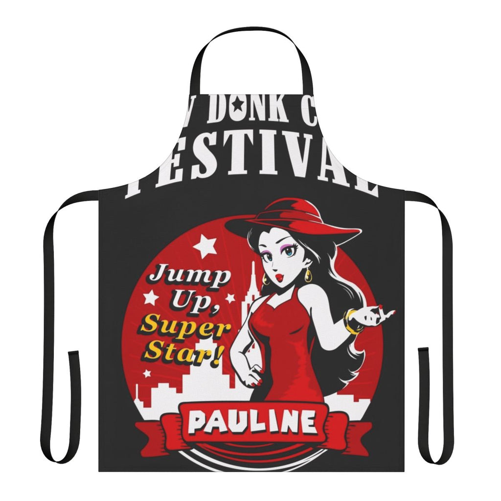 An apron featuring the New Donk City festival from the Super Mario Odyssey video game.