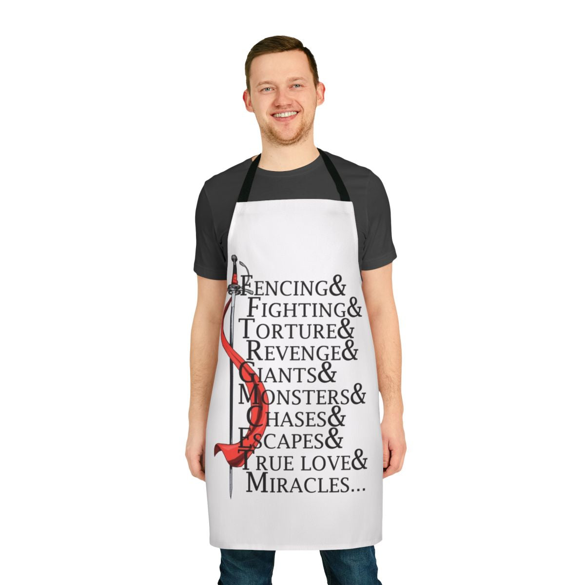 Apron featuring quotes and characters from the movie The Princess Bride