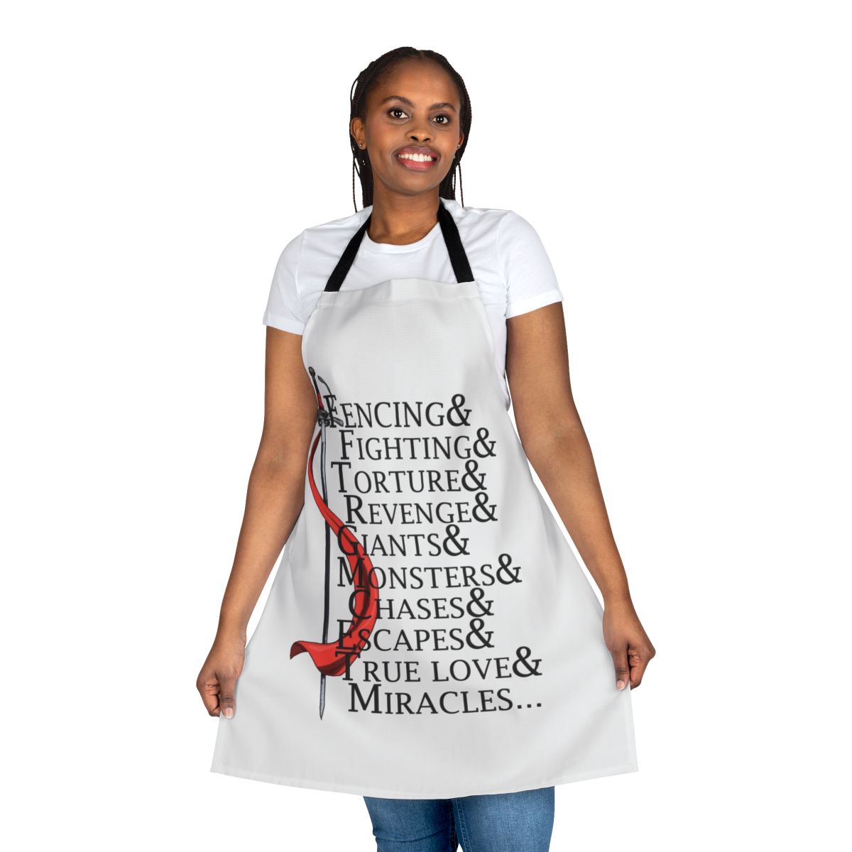 Apron featuring quotes and characters from the movie The Princess Bride