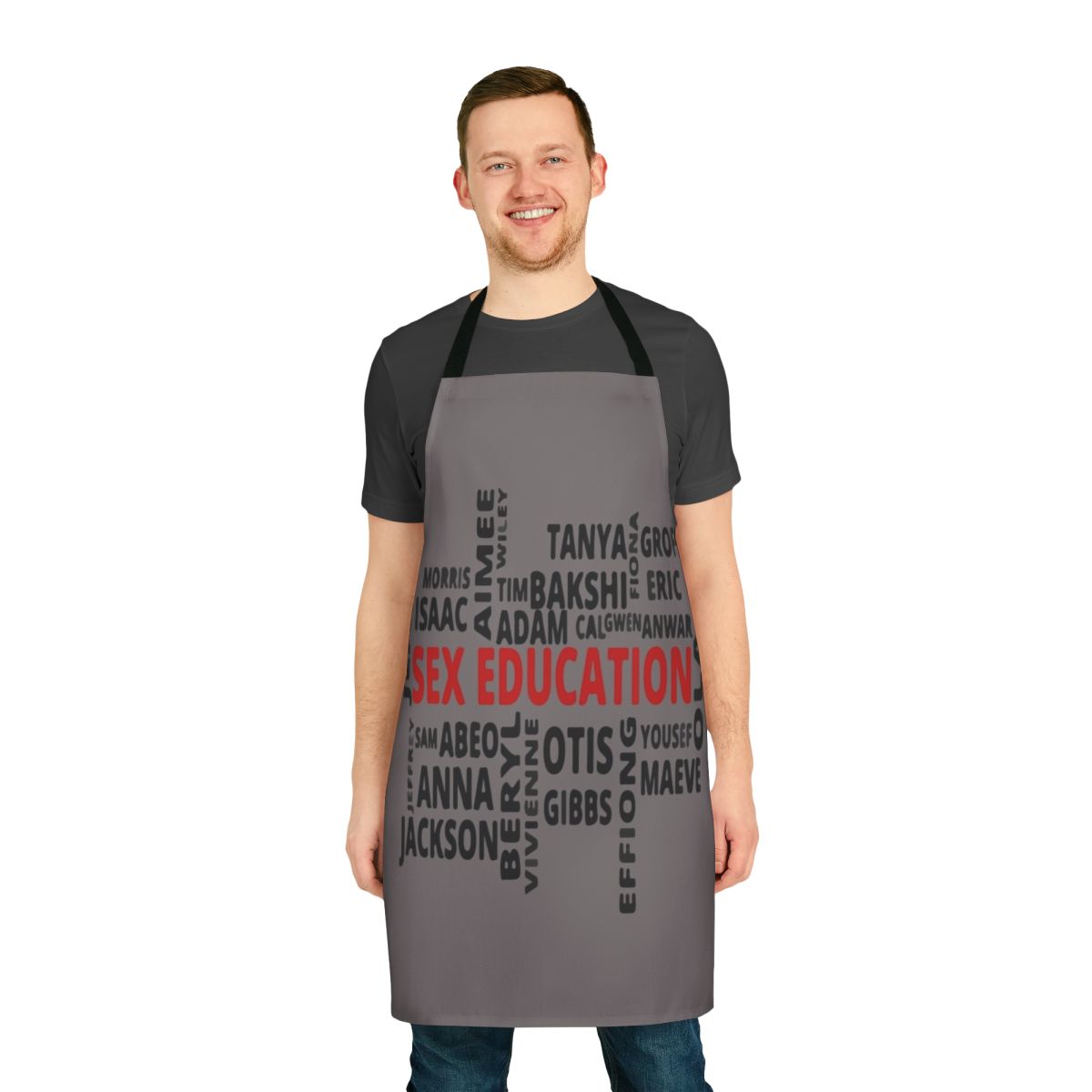 Apron featuring a design inspired by the popular Netflix series "Sex Education"
