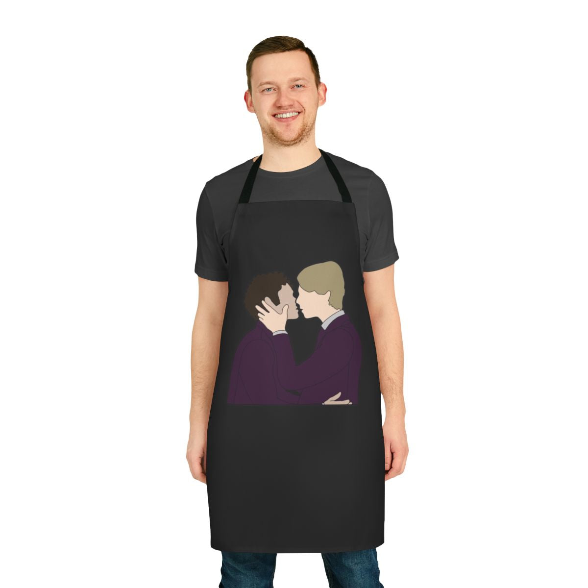 Young Royals-inspired apron featuring the characters Wilhelm and Simon